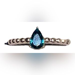 Blue sapphire ring, silver plated, worn a couple times, no scratches or scuffs.